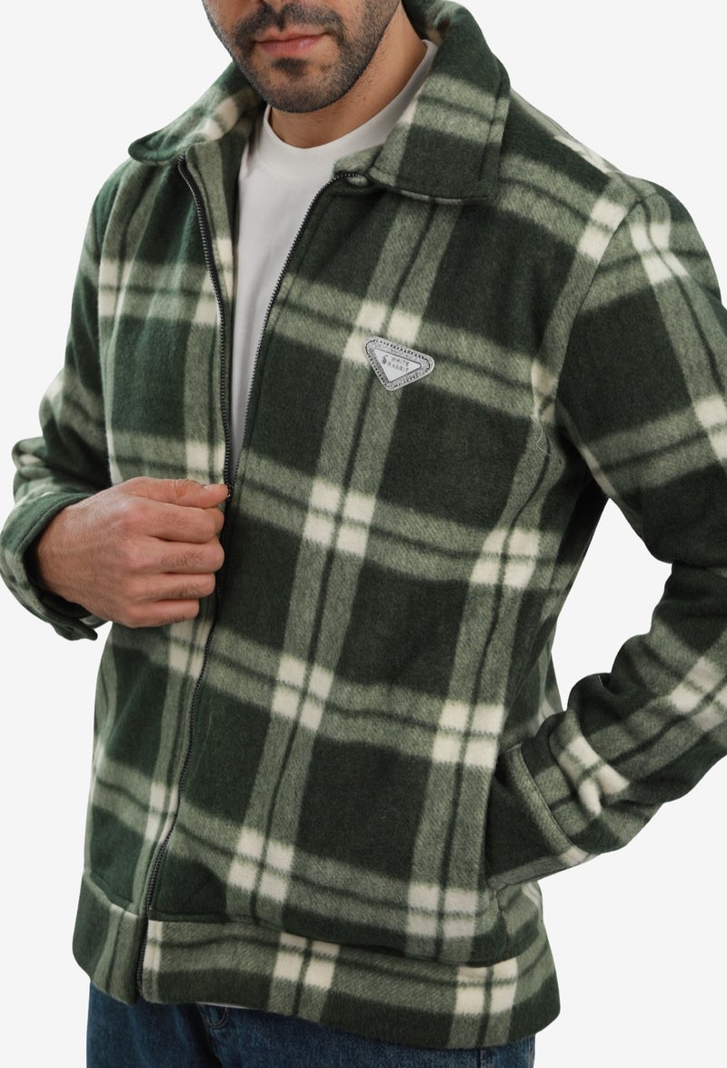 WHITE RABBIT Men’s Plaid Wool Blend Zip Jacket - Image 4
